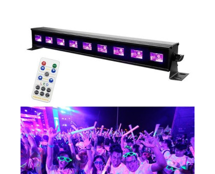 Светодиодная панель УФ 9LED 27Вт 40см Диско стробоскоп цветомузыка DMX512
