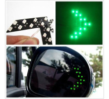 LED указатели поворота зеркала заднего вида, зеленые, пара