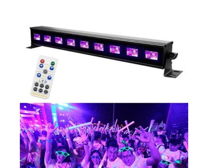 Світлодіодна панель УФ 9LED 27Вт 40см Диско стробоскоп світломузика DMX512