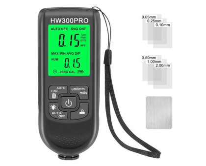 Товщиномір, тестер покриттів, шару фарби 0-2.0мм HW300Pro
