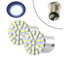 2x LED 1157 BAY15D P21 лампа в автомобіль, 22 SMD 3014, білий