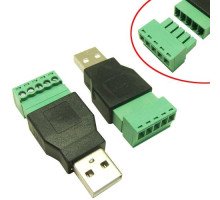 Перехідник USB 2.0 Type A штекер тато - клемники 5pin