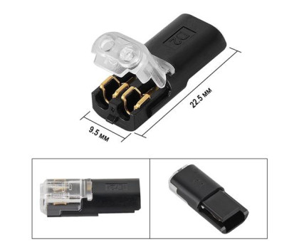 З’єднувач дротів D2 10шт 2пін 18-22AWG без зачищення, швидкозатискний