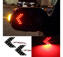 LED указатели поворота зеркала заднего вида, красные, пара