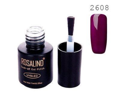 Гель-лак для ногтей маникюра 7мл Rosalind, шеллак, 2608 баклажанный