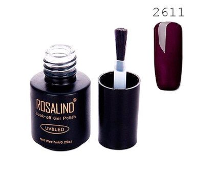 Гель-лак для ногтей маникюра 7мл Rosalind, шеллак, 2611 темная слива