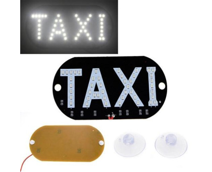 Автомобільне LED табло табличка Таксі TAXI 12В, біле