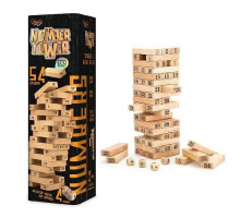 Настольная игра Дженга Башня Jenga Number Tower Джанга NT-01U, 54 бруска