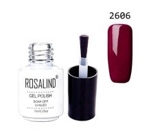 Гель-лак для нігтів манікюру 7мл Rosalind, шелак, 2606 бордовий