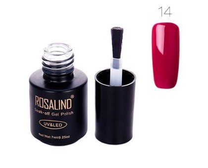 Гель-лак для ногтей маникюра 7мл Rosalind, шеллак, 14 вишневый
