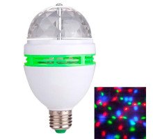 Диско лампа обертальна світлодіодна, E27 LED RGB 3Вт