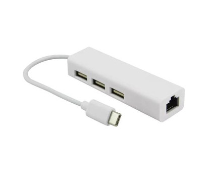 USB 3.1 Type-C - RJ45 Ethernet LAN адаптер + 3x USB 2.0 хаб