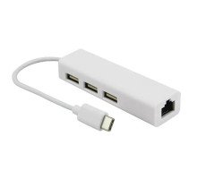 USB 3.1 Type-C - RJ45 Ethernet LAN адаптер + 3x USB 2.0 хаб