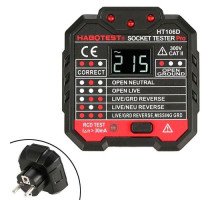 Тестер для розеток ПЗВ вольтметр мережевий розетковий HABOTEST HT106D