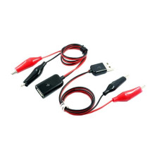 Переходник USB папа+мама - зажимы крокодилы для USB тестера