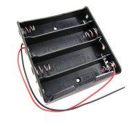 Батарейний відсік для 4x 18650, 14.8В бокс кейс з дротами, Arduino