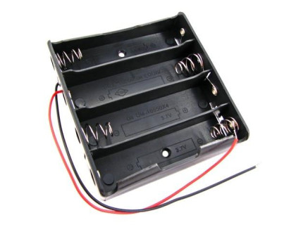 Батарейний відсік для 4x 18650, 14.8В бокс кейс з дротами, Arduino
