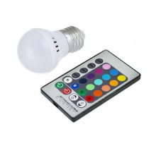 Светодиодная E27 LED RGB 3Вт лампа, 16 цветов с пультом ДУ