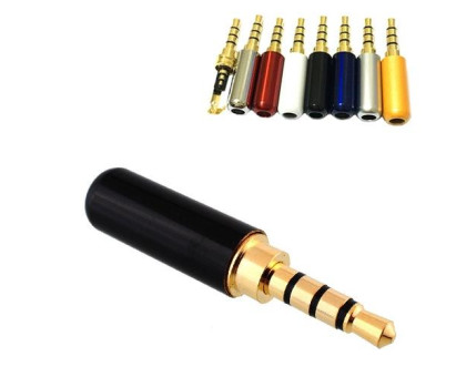 Штекер 3.5мм TRRS mini-jack джек стерео 4pin металевий корпус