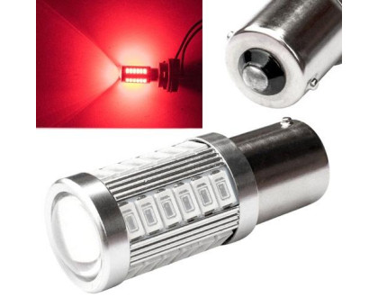 LED 1156 BA15S P21W лампа в автомобіль, 33 SMD 5630, червоний
