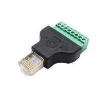 Переходник RJ45 8P8C витая пара разъем папа - клеммники 8pin