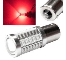 LED 1156 BA15S P21W лампа в автомобіль, 33 SMD 5630, червоний
