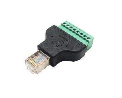 Переходник RJ45 8P8C витая пара разъем папа - клеммники 8pin