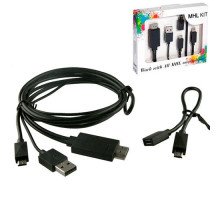 Кабель MHL MicroUSB - HDMI 5+11pin FullHD перехідник