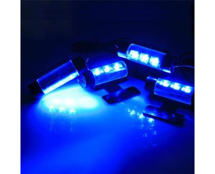 Декоративна 4x3 LED синя підсвітка салону автомобіля