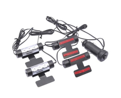 Декоративна 4x3 LED синя підсвітка салону автомобіля