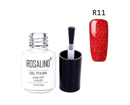 Гель-лак для нігтів манікюру 7мл Rosalind, шиммер, R11 гранатовий