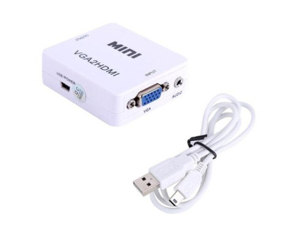 Конвертер VGA - HDMI, відео, аудіо, 1080p, білий