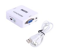 VGA - HDMI TV конвертер видео, аудио, 1080P, белый