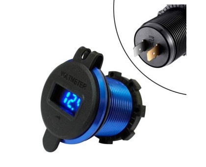 Встраиваемый адаптер 2x USB QC3.0 с вольтметром 12-24В в прикуриватель