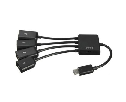 MicroUSB OTG 3-портовий хаб, адаптер для зарядки