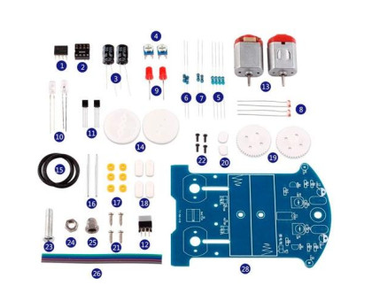 Робот BEAM Трек машинка, що їздить по лінії D2-5 Kit ЗБЕРИ САМ DIY