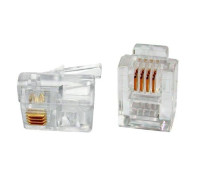 100x Коннектор RJ11 RJ12 RJ14 6P4C телефонный