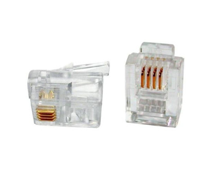 100x Коннектор RJ11 RJ12 RJ14 6P4C телефонный