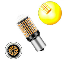 LED 1156 BA15S P21W лампа в автомобиль, 144 SMD 3014, желтый