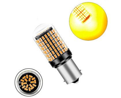 LED 1156 BA15S P21W лампа в автомобиль, 144 SMD 3014, желтый