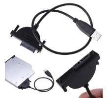 Перехідник USB 2.0 - Slimline SATA 13pin 6+7pin CD/DVD приводу ноутбука