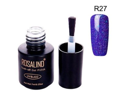 Гель-лак для ногтей маникюра 7мл Rosalind, шиммер, R27 ежевика