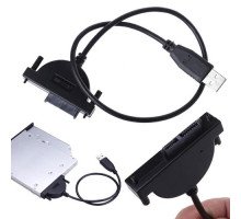 Перехідник USB 2.0 - Slimline SATA 13pin 6+7pin CD/DVD приводу ноутбука