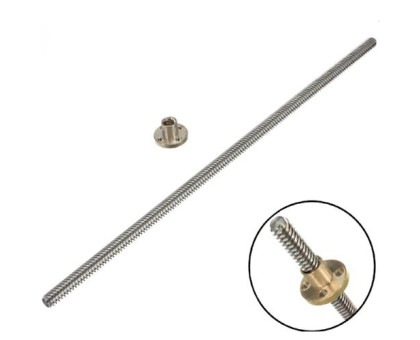 Трапецеидальный вал винт THSL-400-8D с гайкой для 3D-принтера