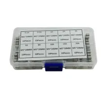 100x Запобіжник скляний М5х20мм, 0.5-30А, набір