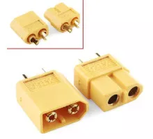 Роз'єм живлення силовий XT60 65А 2pin пара тато-мама для RC